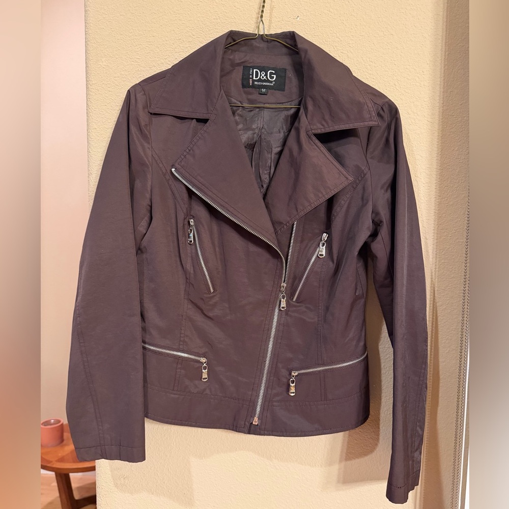 D&G Women's Dark Brown Nylon Jacket